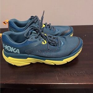 Hoka Men's Challenger Atr 6 Teal and Neon Yellow Athletic Shoes